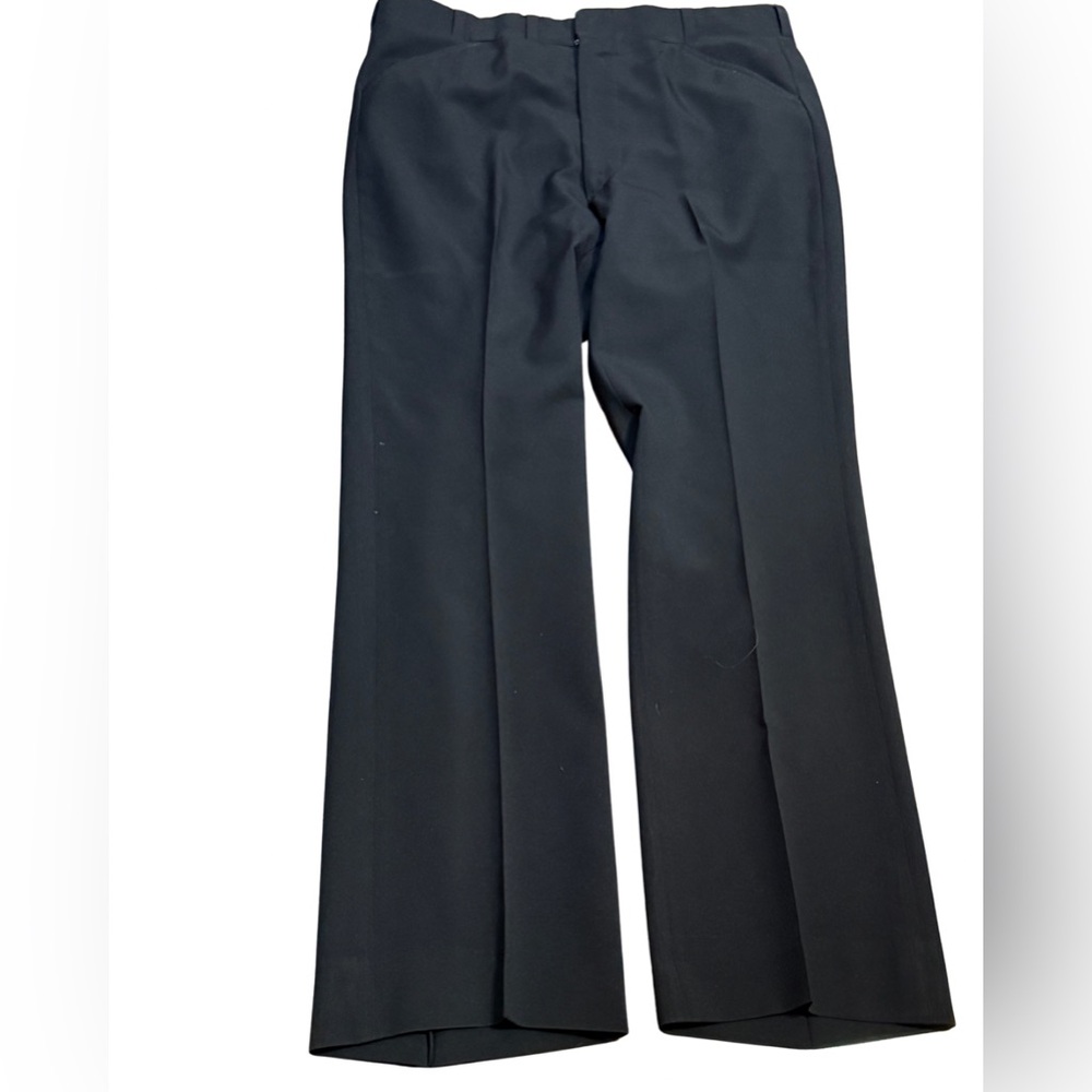 Vintage Corbin Whisper Flannel Dress Pants | 36x30 Black Wool Blend